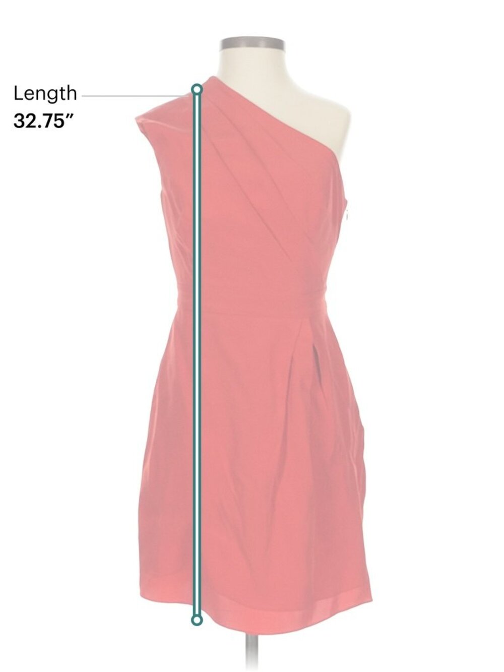Anthropologie Gwyneth Silk Dress 0 Red Y2K One Shoulder Cocktail Party Shoshanna - Picture 8 of 9